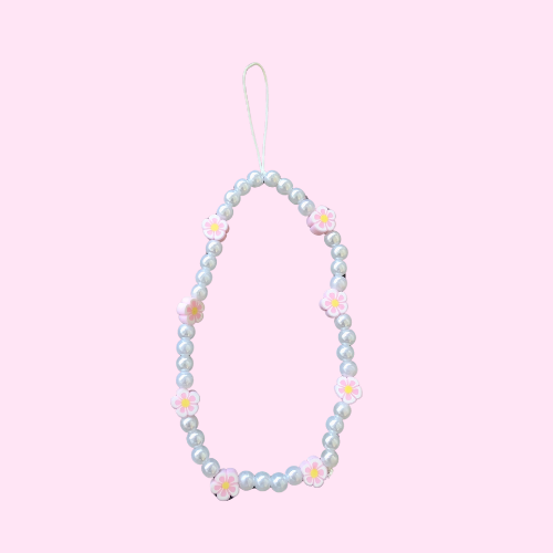 Pearl flower phone charm